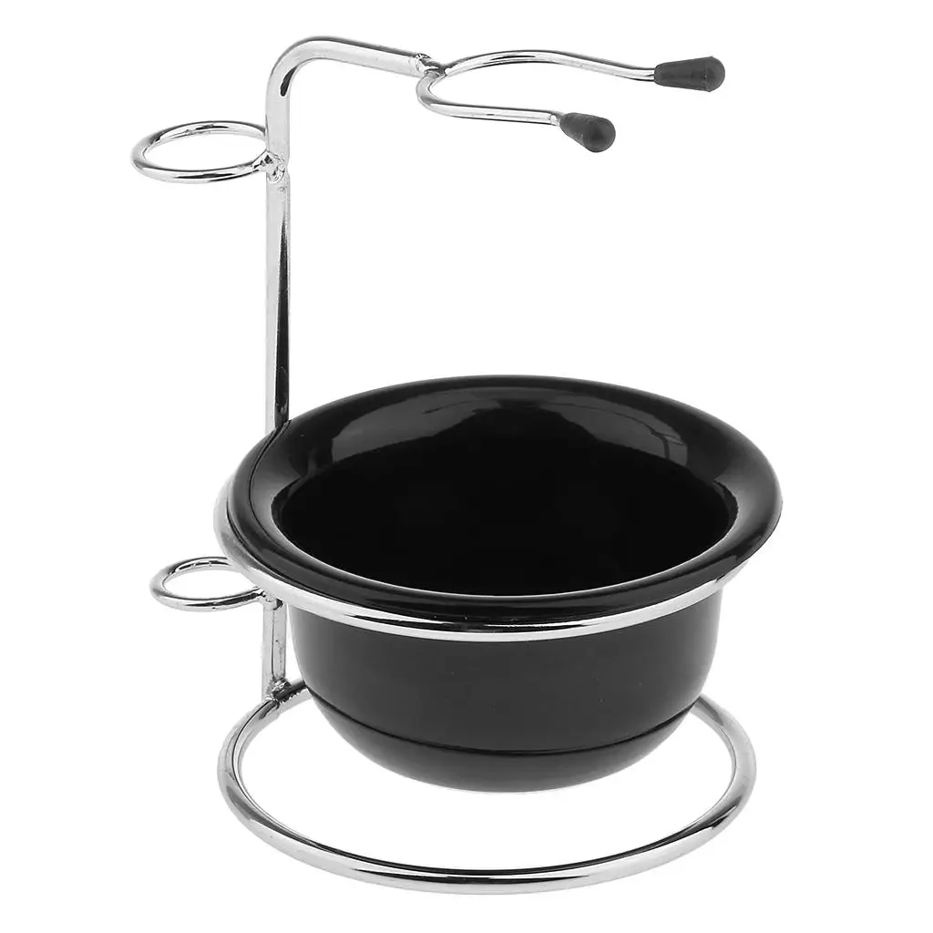 Подставка для помазчика для бритья из нержавеющей стали с акриловой чашей, кружка для