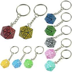 Poliédrico Dice Keychain para Mulheres e Homens, Anel Chave Acrílico Engraçado, Pingentes de Bolsa, Presente de Acessórios DIY, D20