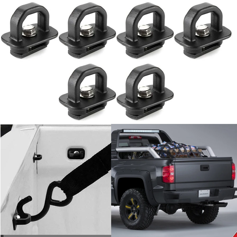 4/6/9pcs Car Tie Down Anchors Pickup Rear Trunk Side Wall Anchor for Chevy Silverdo/GMC Sierra for Chevrolet Colorado/GMC Canyon