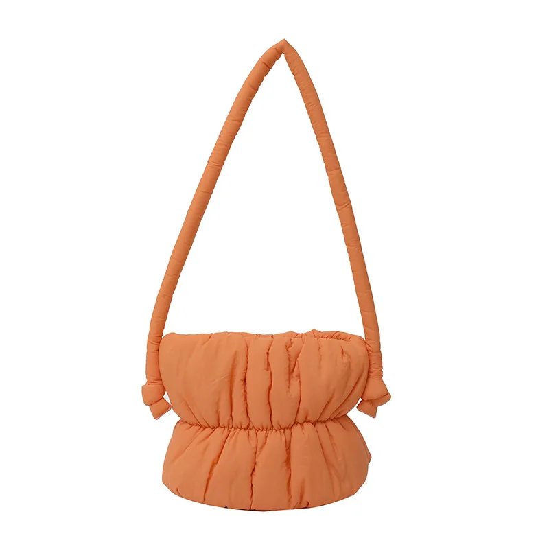 

Fashion Ruched Small Puffer Bucket Bag Designer Padded Women Shoulder Bags Casual Nylon Crossboody Bag Cute Small Phone Purses