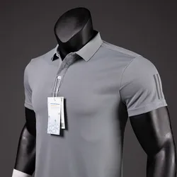 Camisa de golfe masculina de luxo esportes casual camisa polo de secagem rápida respirável lapela de manga curta camiseta para homem verão fd 22273300