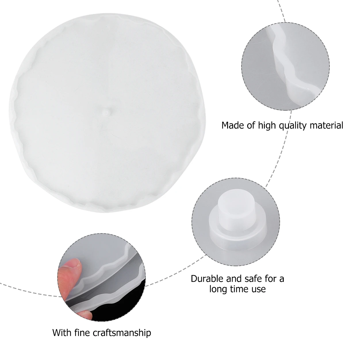 

3 pcs Durable Round Silicone Creative Diy Crystal Drop Mold Set Non-Stick Food Serving Tray Eco-Friendly Epoxy Mold For Home