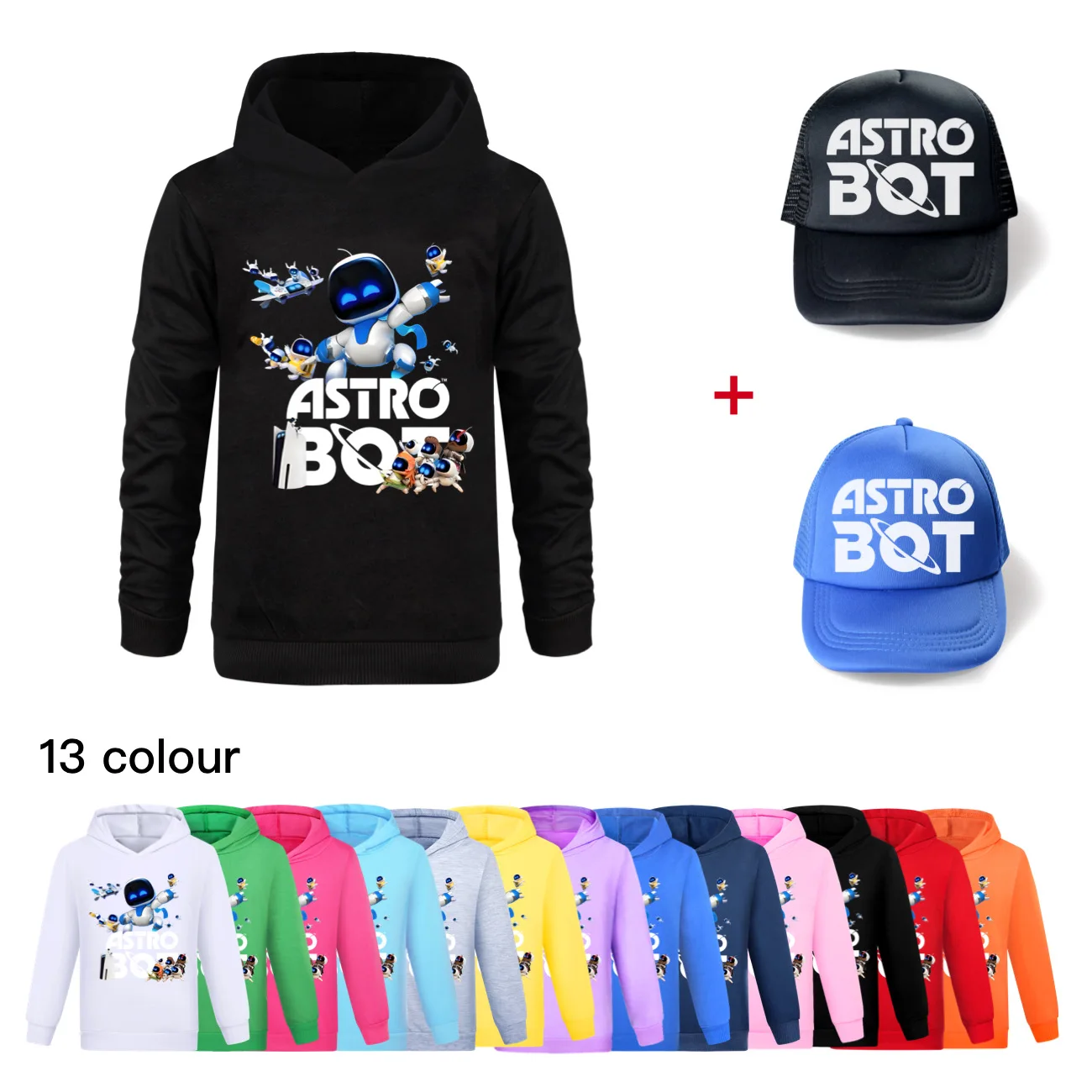 

Sudadera Astro Bot Hoodie Kids Game Astrobot Clothes Teen Boys Hooded Sweatshirts & Sunhat Girls Cartoon Coats Children Clothing