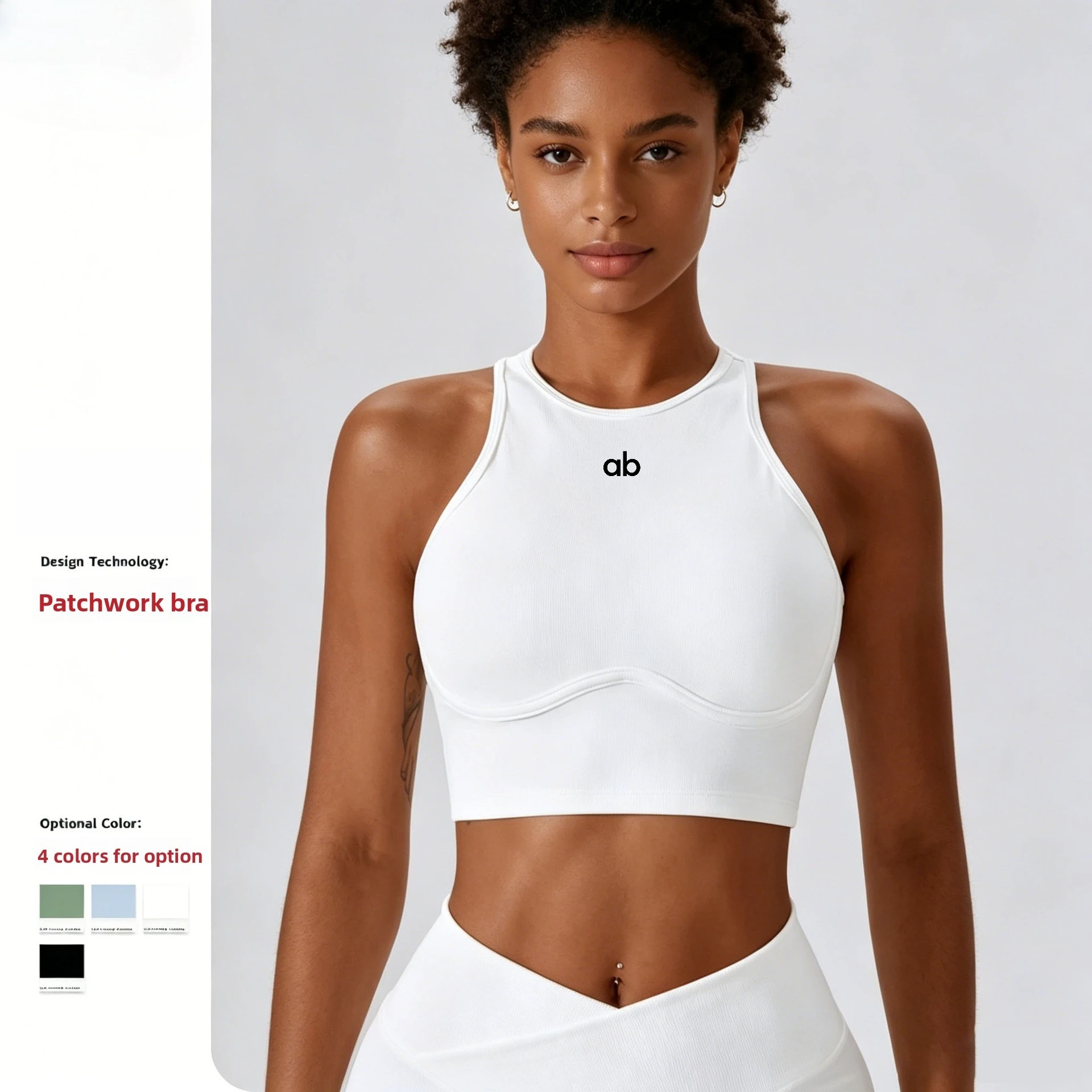 Women High‑Impact Ribbed Hollow Back Yoga Sports Bra Shock‑Proof Push‑Up Fixed Cups Tight Fit Running Workout Gym Fitness Vest