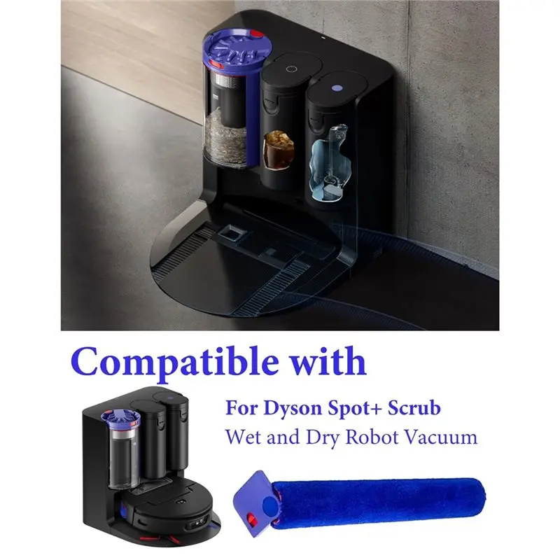 

【ПОПУЛЯРНЫЙ ТОВАР】Роликовая насадка для робота-пылесоса Dyson Spot+ Scrub AI для влажной и сухой уборки - Сменный валик из микрофибры, моющиеся аксессуары