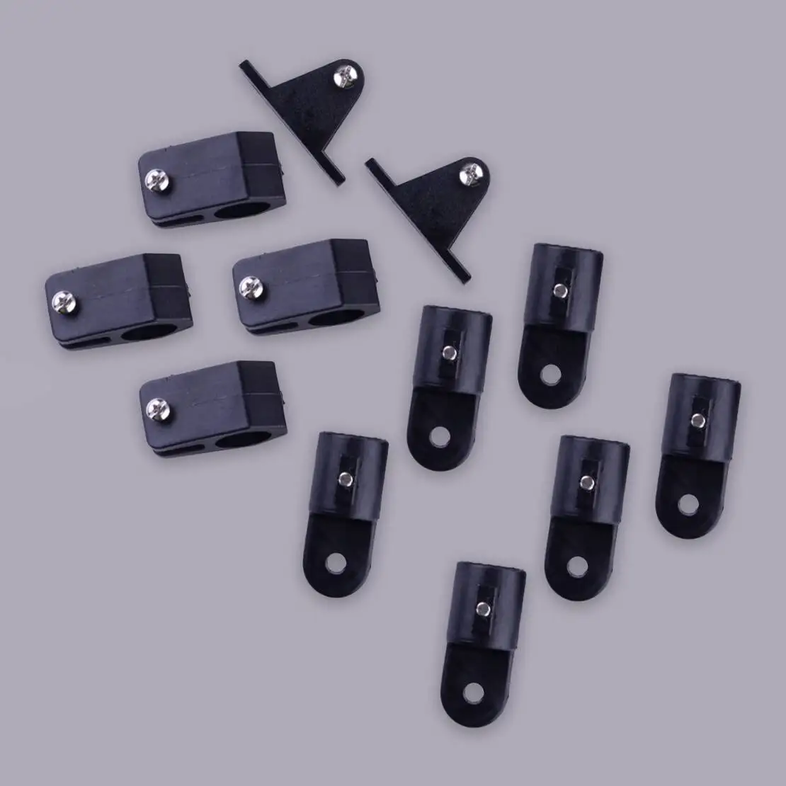 

Marine Boat Yacht Nylon Eye End Jaw Slide Deck Hinge Fittings Set Fit For 7/8" 3 Bow Bimini Top Black Nylon