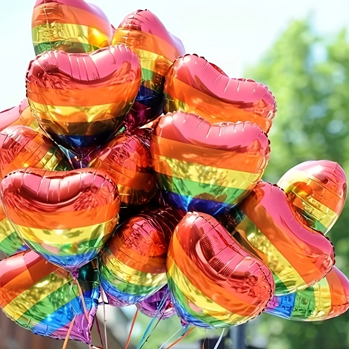 6pcs Rainbow Love Aluminum Film Balloons Celebrate Diversity Inclusivity with Vibrant Valentine'S Day Birthday Party Decorations