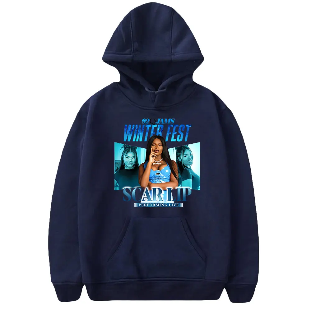 Bluza z kapturem Scar Lip 2024 Tour Merch unisex z długim rękawem Streetwear mężczyźni kobiety bluza z kapturem ubrania hiphopowe