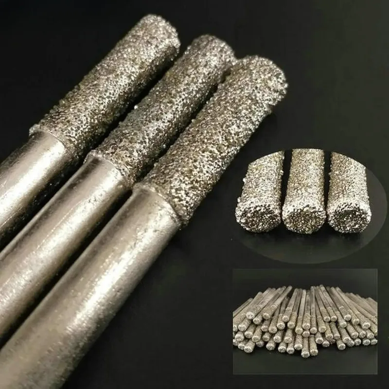 

5PC Multi-Layer Electroplating Flat End Straight Tools CNC Router Bits End Milling Cutter for Stone Lettering Grinding Engraving