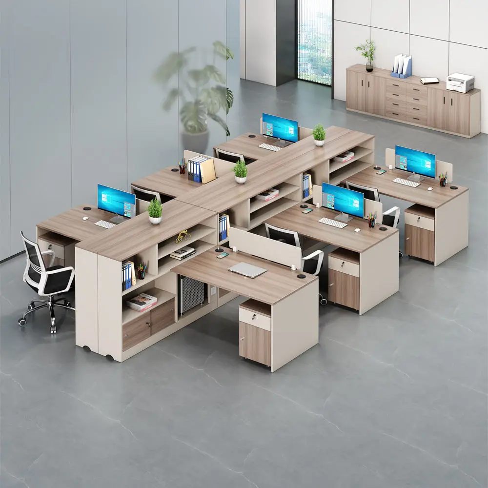 Modern Design Executive Office Desk, China Factory Apartment Desk with Curved Beautiful Appearance 4
