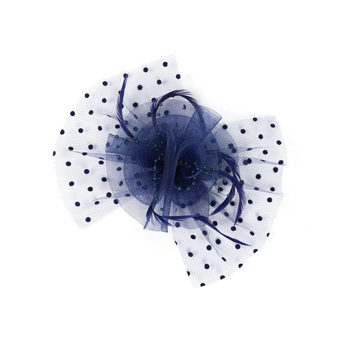 

Navy Mesh Looped Net Fascinator Hair Clip for Women Party Tea Church Picnic