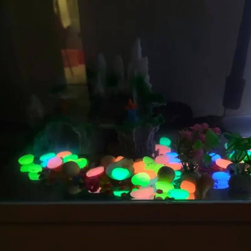 50pcs Artificial Colored Nightlight Stone Fish Bowl Landscaping Home Decoration Landscaping Luminescent Small Stone