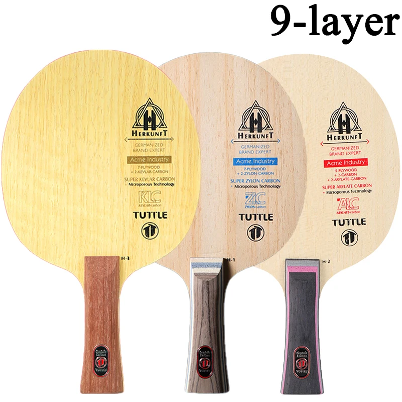 TUTTLE Original Series Table Tennis Blade 9-Ply Pure Wood Table Tennis Racket  Penhold Shakehand Grip Ping Pong Paddle with Box