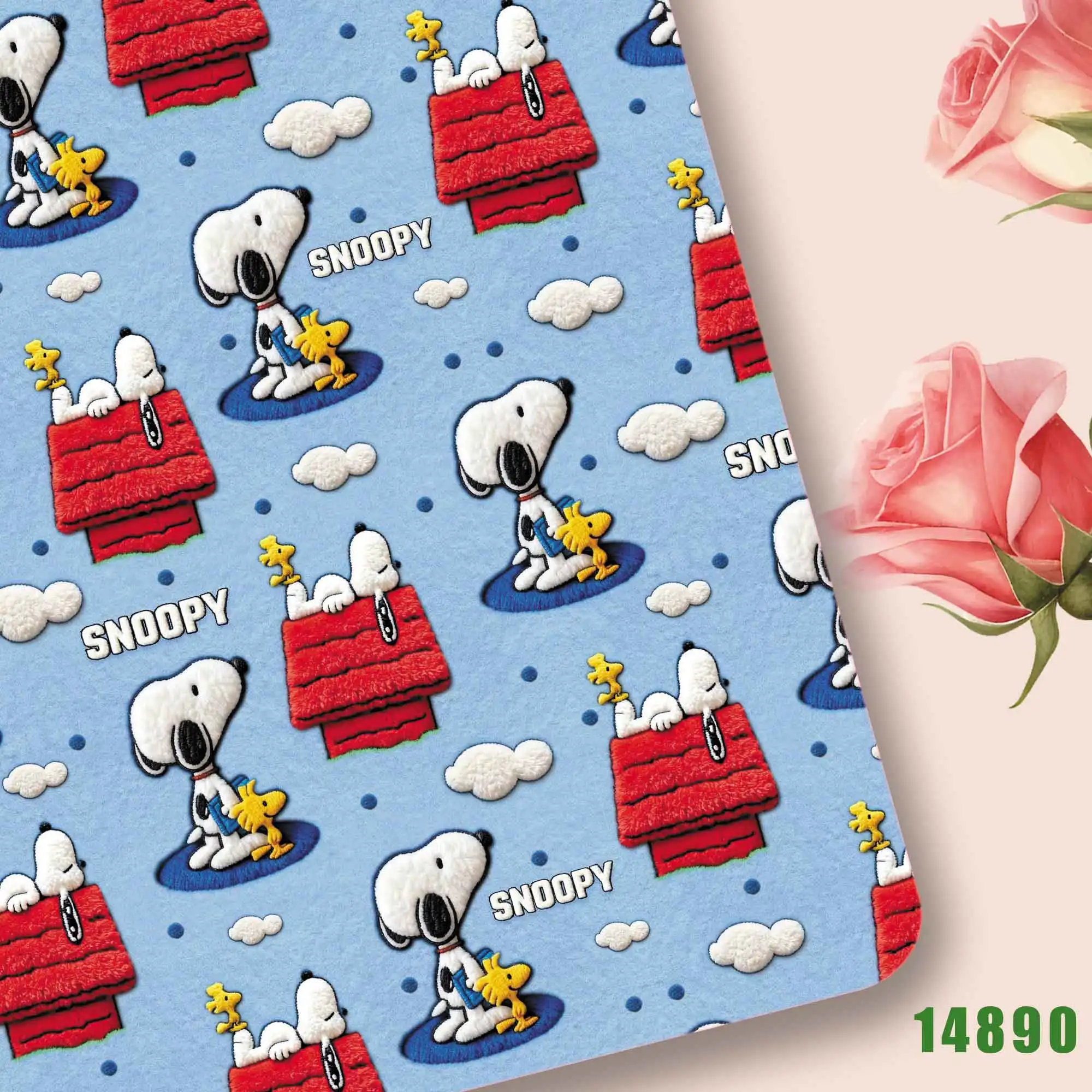 TAKARA TOMY Snoopy fabric140CM Cartoon Polyester cotton fabric Patchwork Tissue Kid Home Textile Sewing Doll Dress Curtain14890