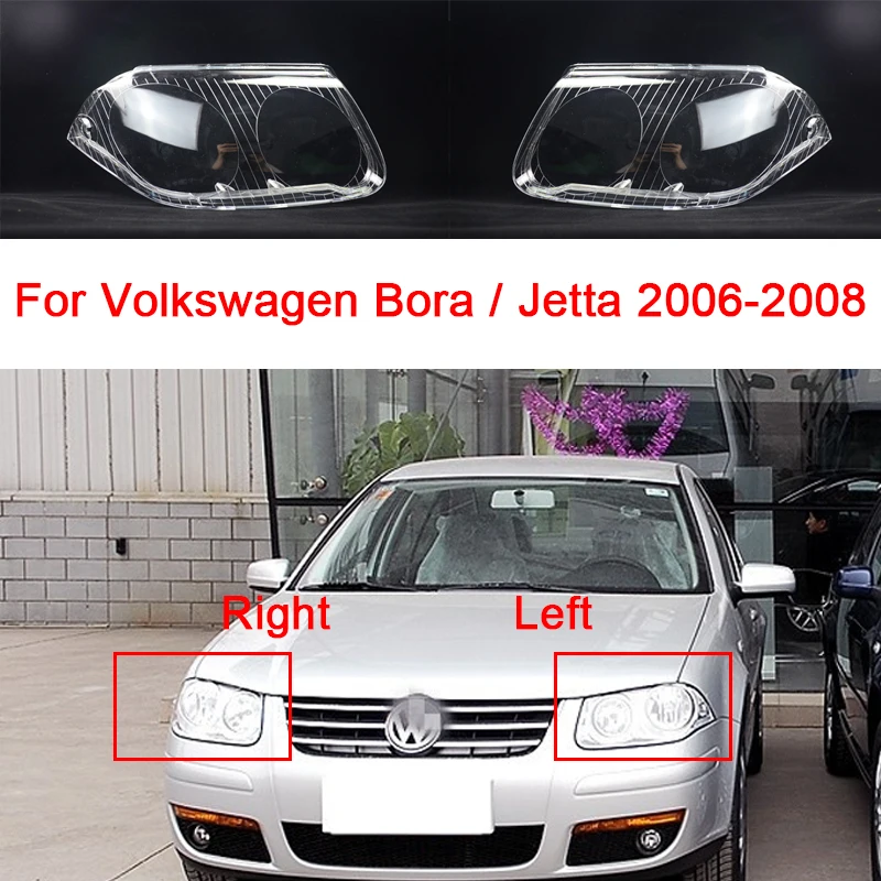 

Car Headlight Cover For Volkswagen Bora/Jetta 2006-2008 Plexiglass Lens Replacement Transparent Lampshade Cover Car Accessories