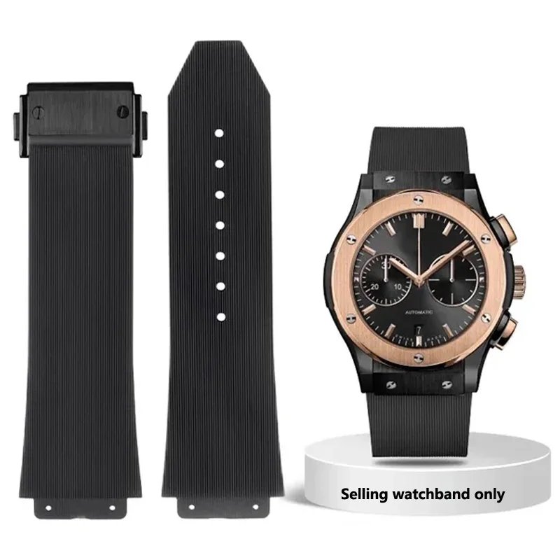 Silicone Watch Band for HUBLOT BIG BANG Classic Fusion Series 25*19mm or 25*17mm Waterproof Men's Watch Strap Watch Accessories