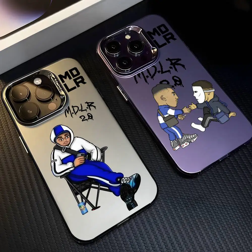 

Rapper M-MDLR Phone Case For iPhone 16 15 14 13 12 11 Plus Pro Max multicolor Aurora laser Shockproof Funda Cover