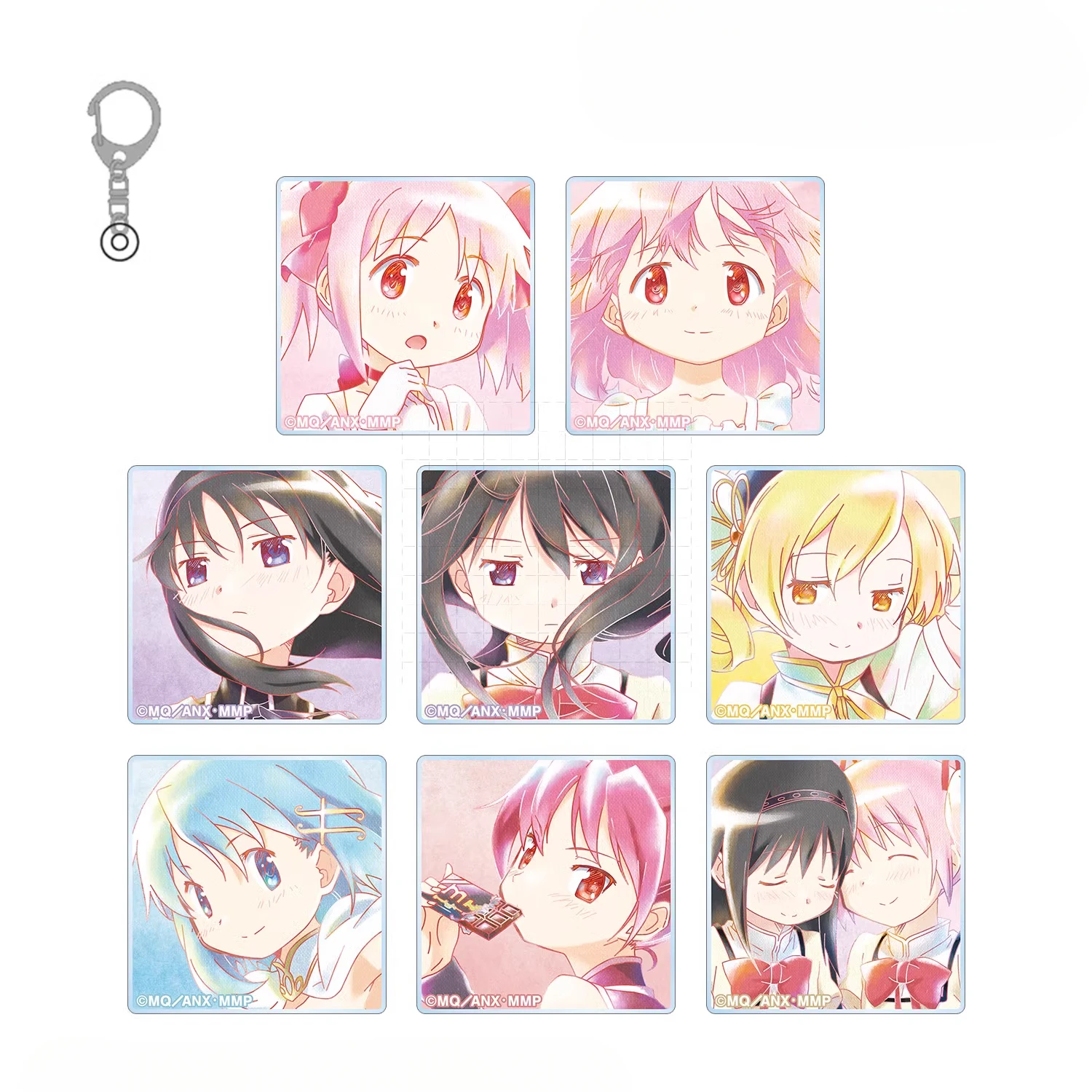 Game Akemi Homura Miki Sayaka Mami Sakura Kyouko Kaname Madoka Keychain Doll Anime Acrylic Keyring Pendant for Gift