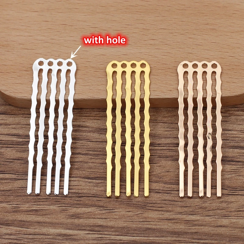 BoYuTe (20 Pieces/Lot) 50mm Height 5/10/13 Teeth Metal Brass Hair Comb Materials Diy Handmade Hair Accessories