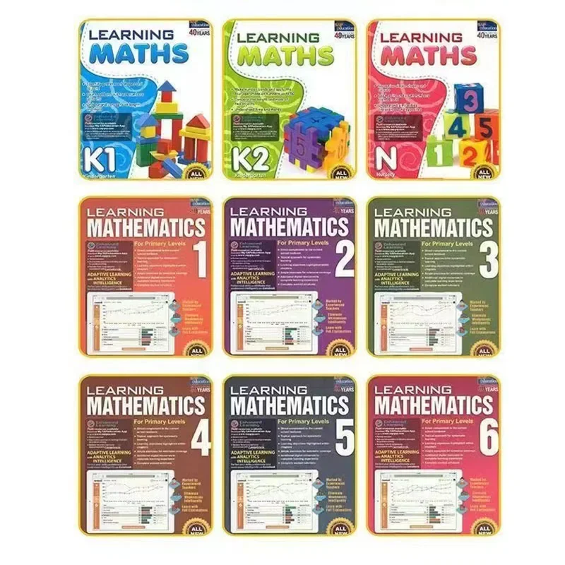 3books SAP Learning Mathematics Book Grade N-6/Kindergarten Child Learn Math Book Singapore Primary School Mathematic Textbook