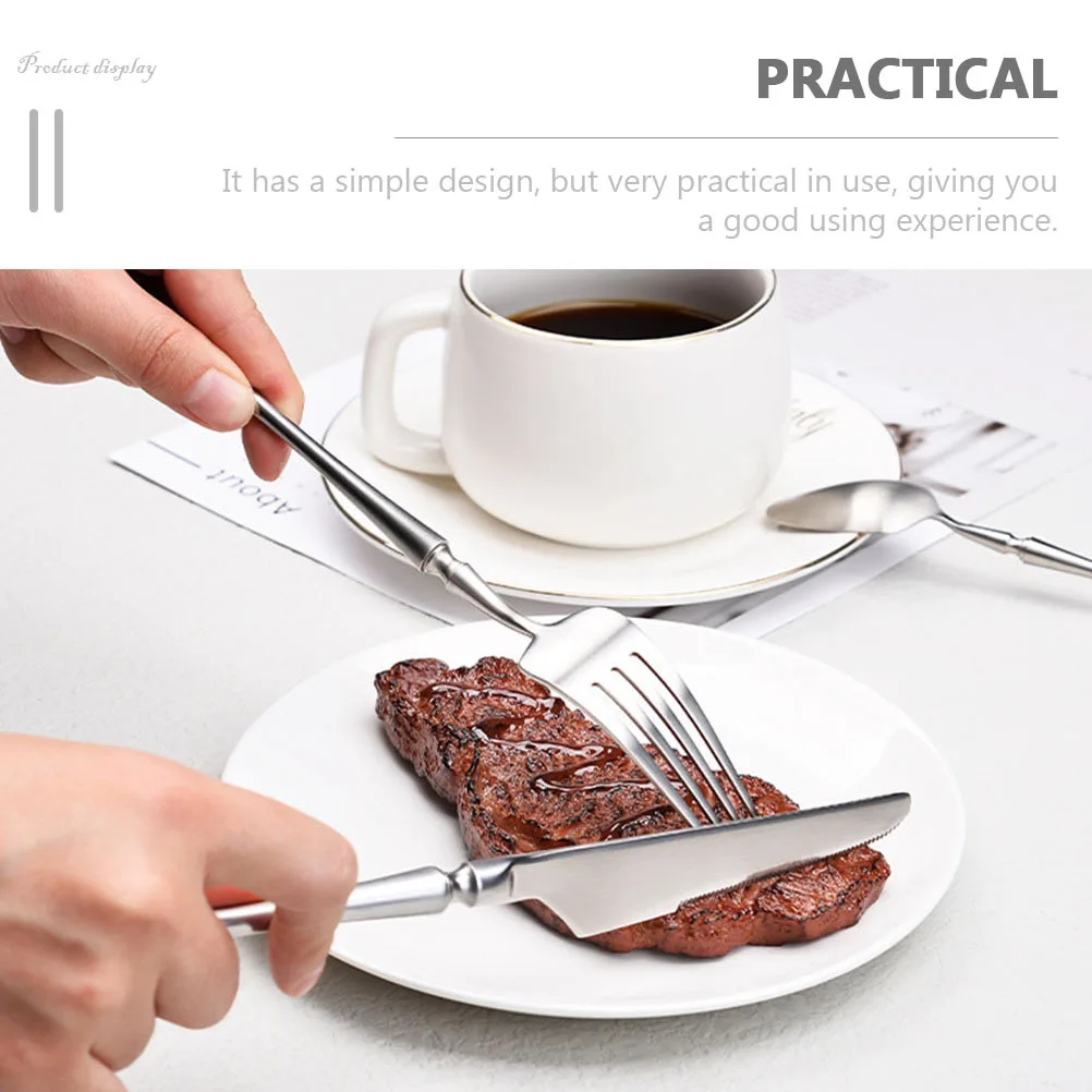 

1 комплект, набор столовых приборов из нержавеющей стали, современные столовые приборы, устойчивые к ржавчине кухонные принадлежности, вилка для стейка, ложка, резак, посуда