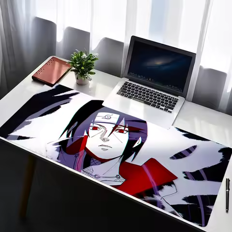 Mouse Pad Laptop Gamer Cabinet Keyboard Pad Non Slip Rubber Mousepad Office Computer Naruto Itachi Uchiha Gaming Desk Mouse Mat