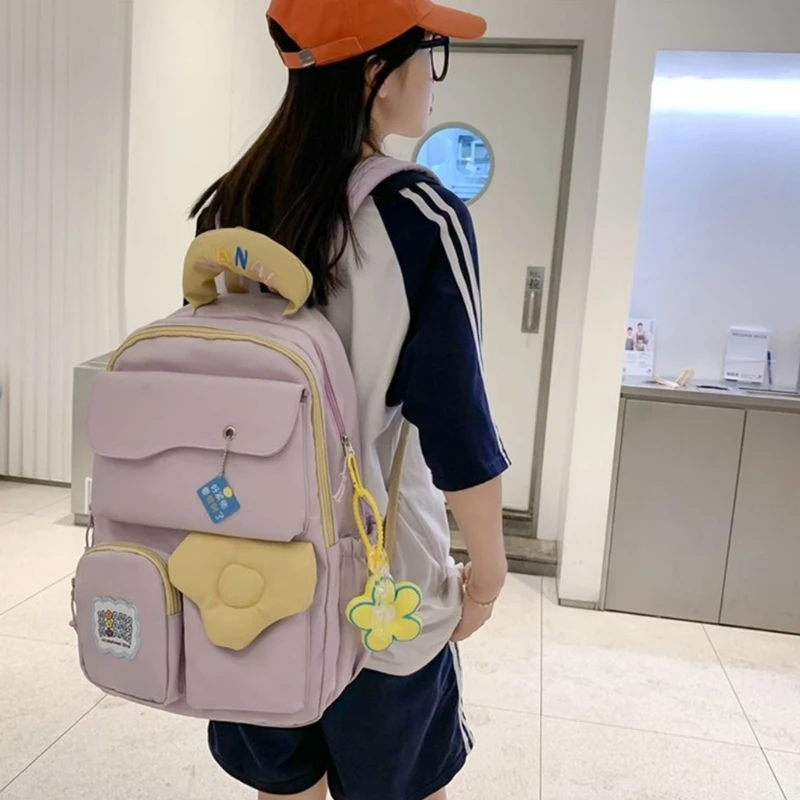 Mochila escolar para niñas, mochila estilo japonés para niñas, mochila nailon, mochila para ordenador portátil,