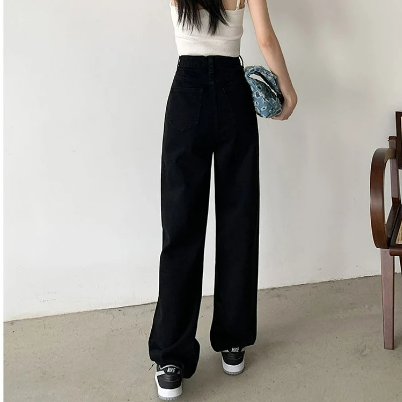 Vrouwen Denim Jeans 2025, Herfst Winter Nieuwe Modieuze Hoge Taille Wijde Pijpen Broek Veelzijdige Comfortabele Hot Koop Baggy Casual Jeans