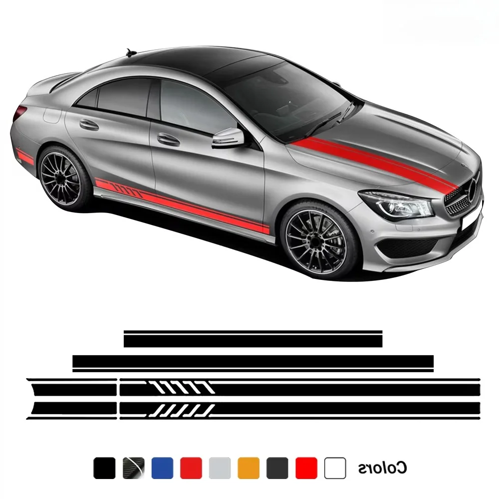 Edition AMG Side Stripes Skirt Sticker Car Hood Roof Trunk Decal For Mercedes Benz CLA Class W117 C117 X117 C118 X118 CLA45 35