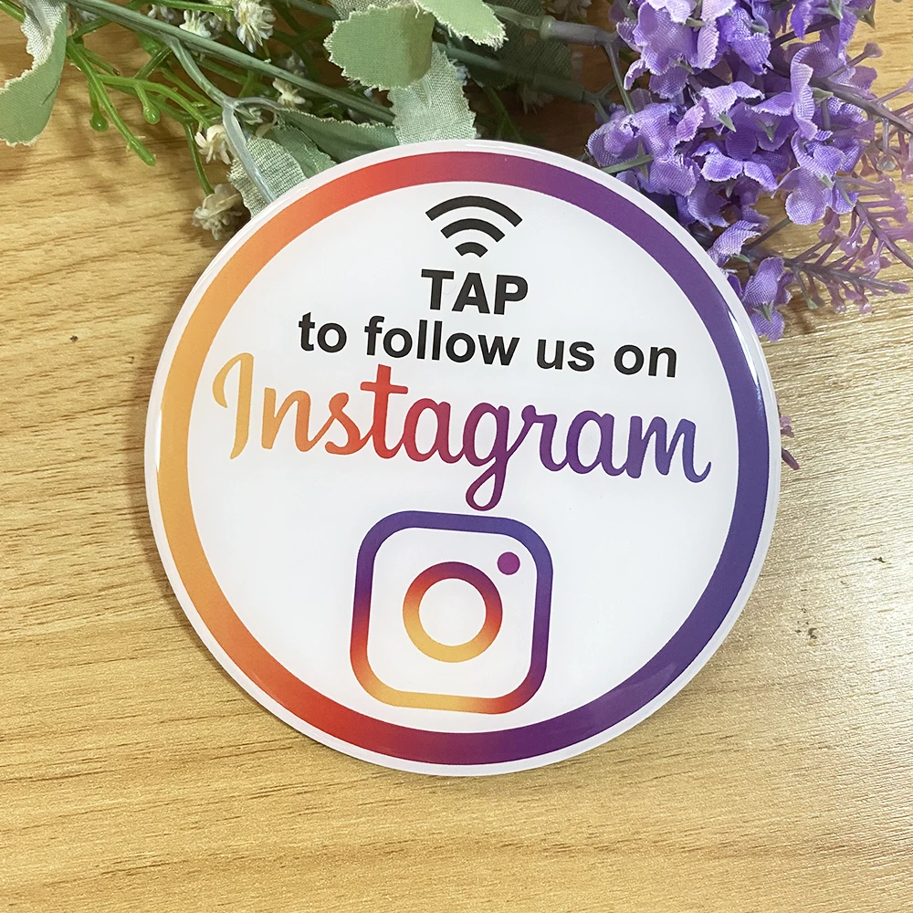 Imagem -04 - Adesivo de Placa para Instagram Comente-nos no Google Plate Tamanho Grande Nfc Tap Sign Siga-nos em