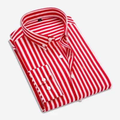 MRMT 2025 Gloednieuwe mannen Lange mouwen Casual Verticale Strepen Shirt voor Mannelijke Slanke Tops Shirt