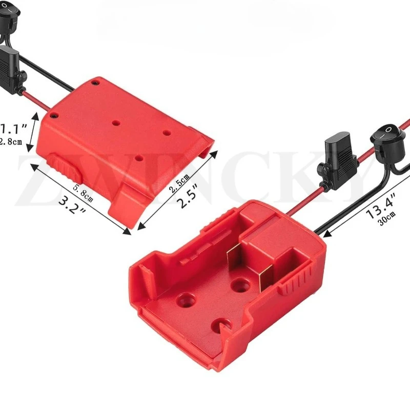 

Адаптер силового колеса для литиевой батареи Milwaukee M & 18, 18 В с предохранителями и проволочными клемами, адаптер для батареи «сделай сам», разъем питания