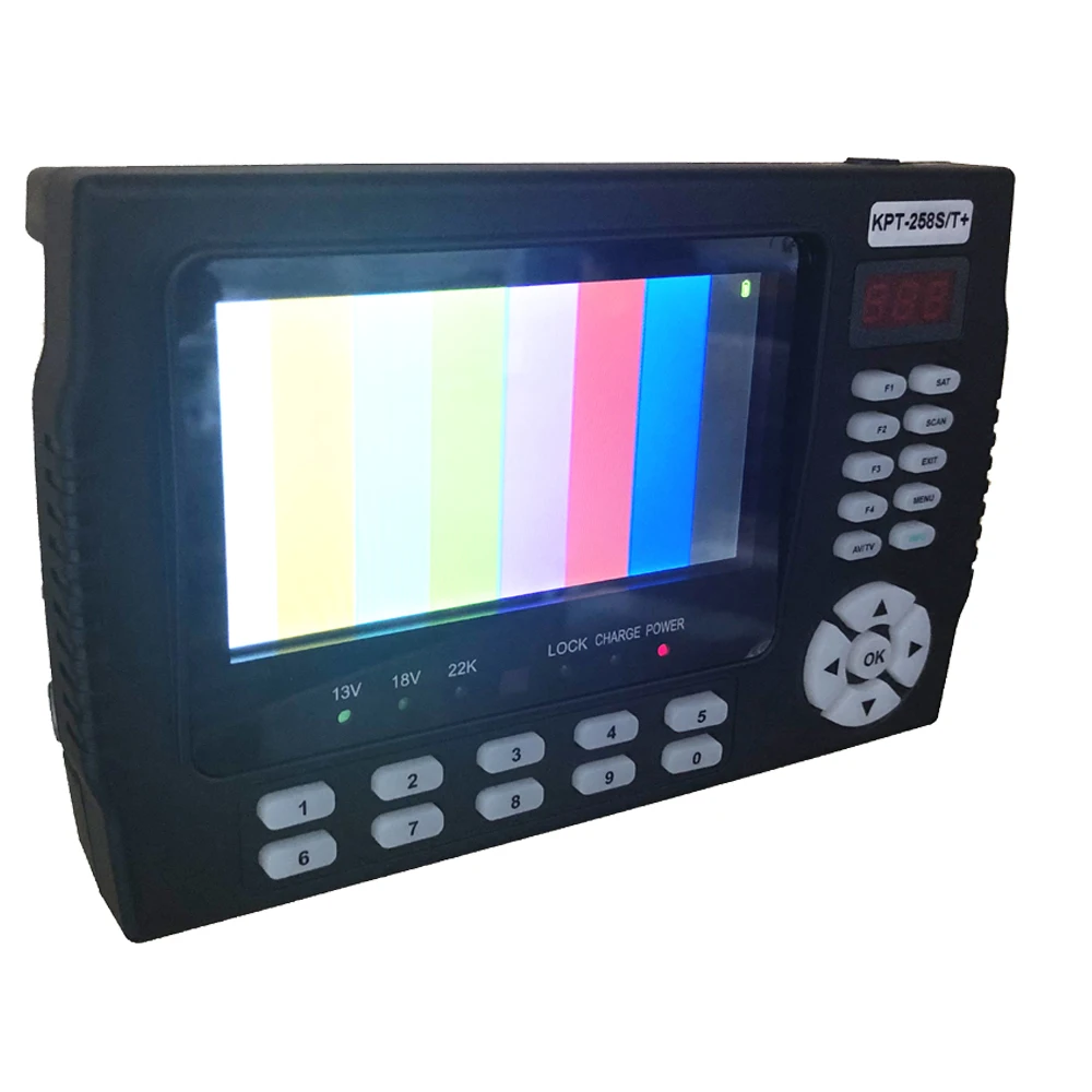 KPT-258ST S/T DVB-S2/T2 Satellite Finder Meter Receiver Signal Test Digital DVB-S2+T2+C Combo Receiver finder