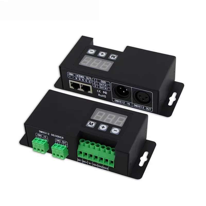 BC‑853 DMX512 Decoder, 3CH Master Mode RGB LED Controller for Stage Exhibition Lighting Control