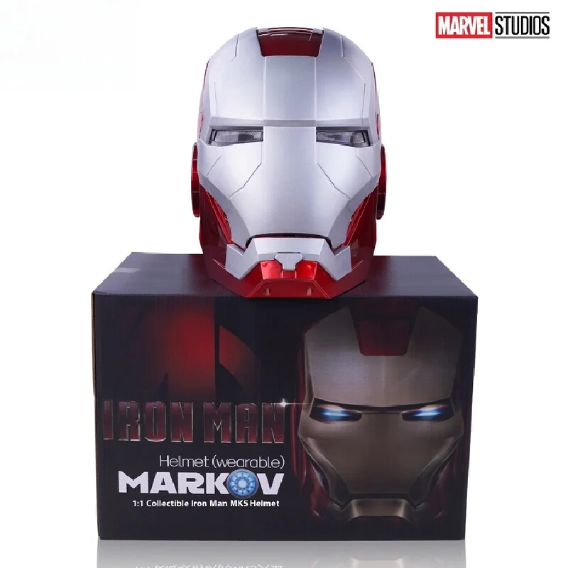 Marvel Iron Man Helmet New Iron Man Helmet Black Gold Black Silver Touch Luminous Adult and Children's Birthday Gifts Male Holid