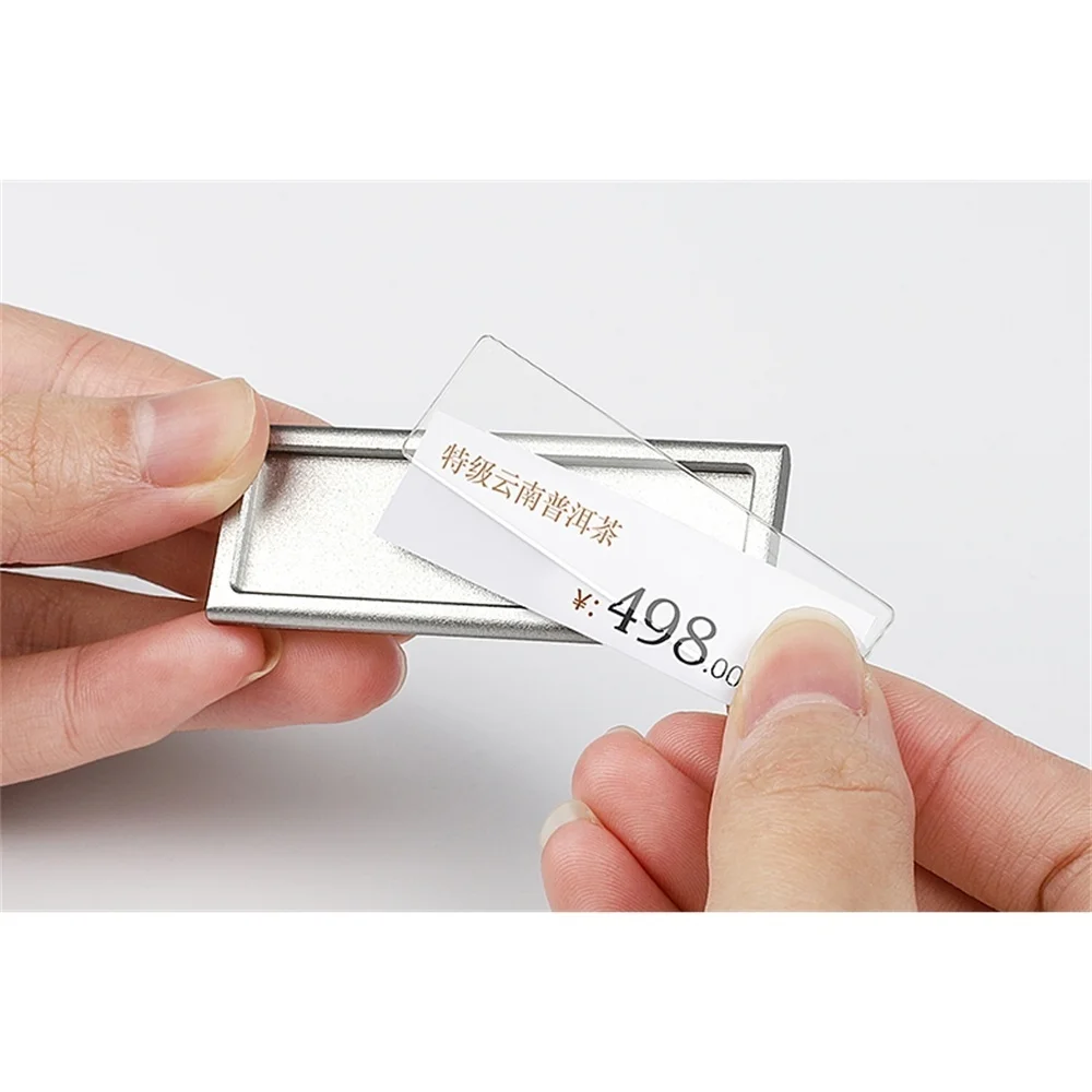 Supermarkt Rode Wijn Thee Labe Houder Zilver Metalen Aluminium Commodity Prijskaartje Display Frame