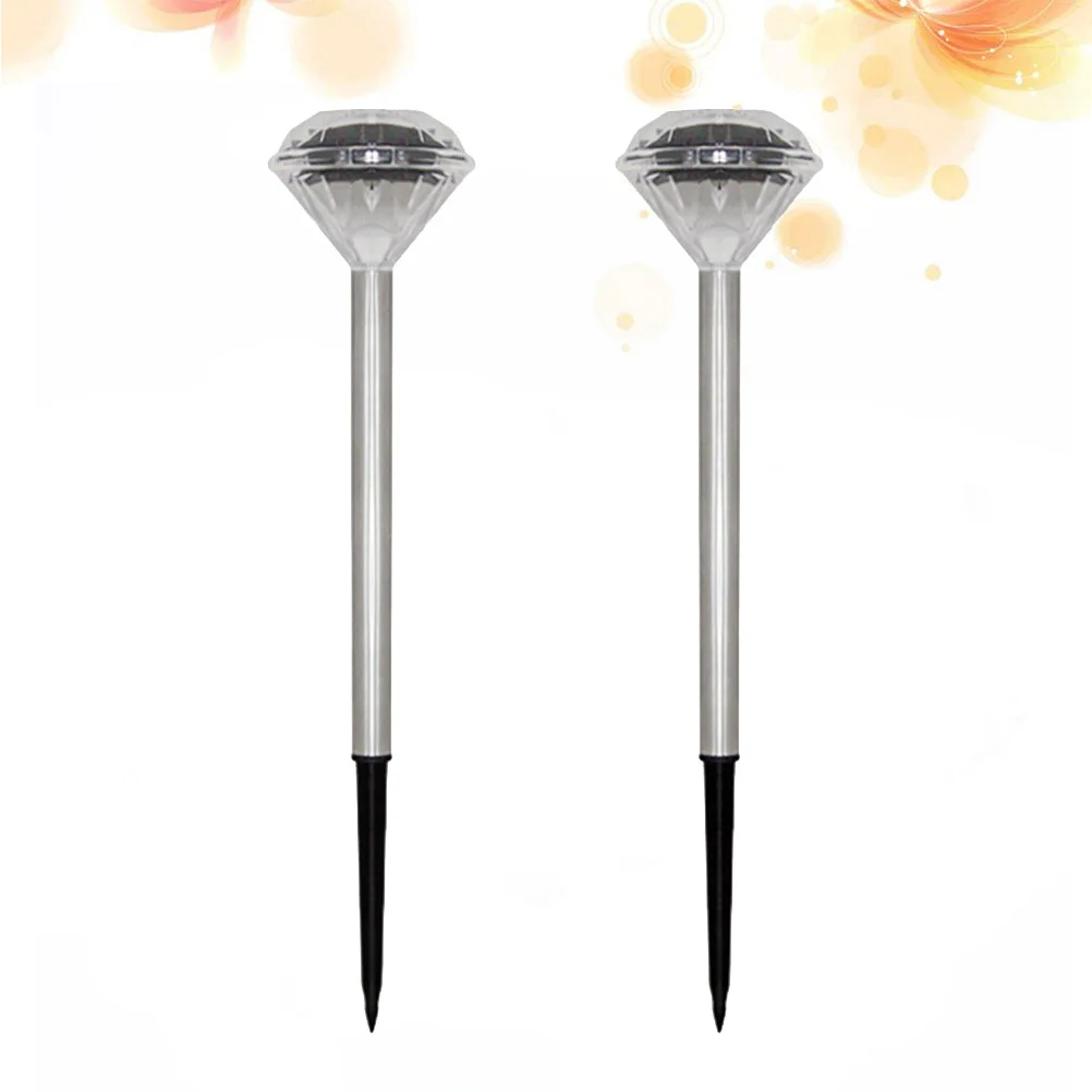2 Pcs Solar Lawn Light Powered Outdoor Led Exterior Pathway Waterproof