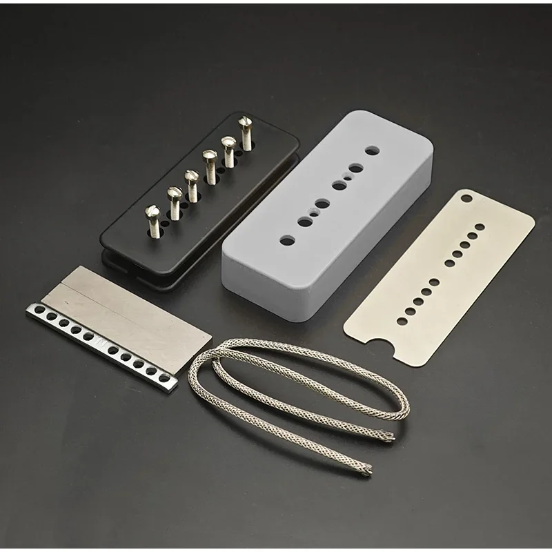 

[Pickup DIY Kits] P90 Pickup Kits- Plasitc Bobbin/Alnico V or Alnico II Adjustable Pole Piece/Braided Waxed Cable for LP Guitar