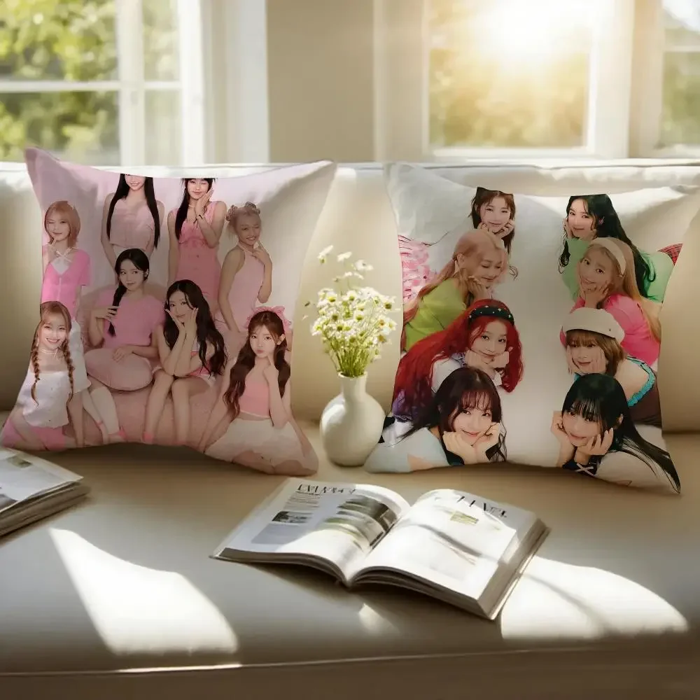 K-pop Group G-Girls Generation Cushion Cover Pillowcase Anti-dustmite Invisible Zipper Short Plush Sofa Cushion