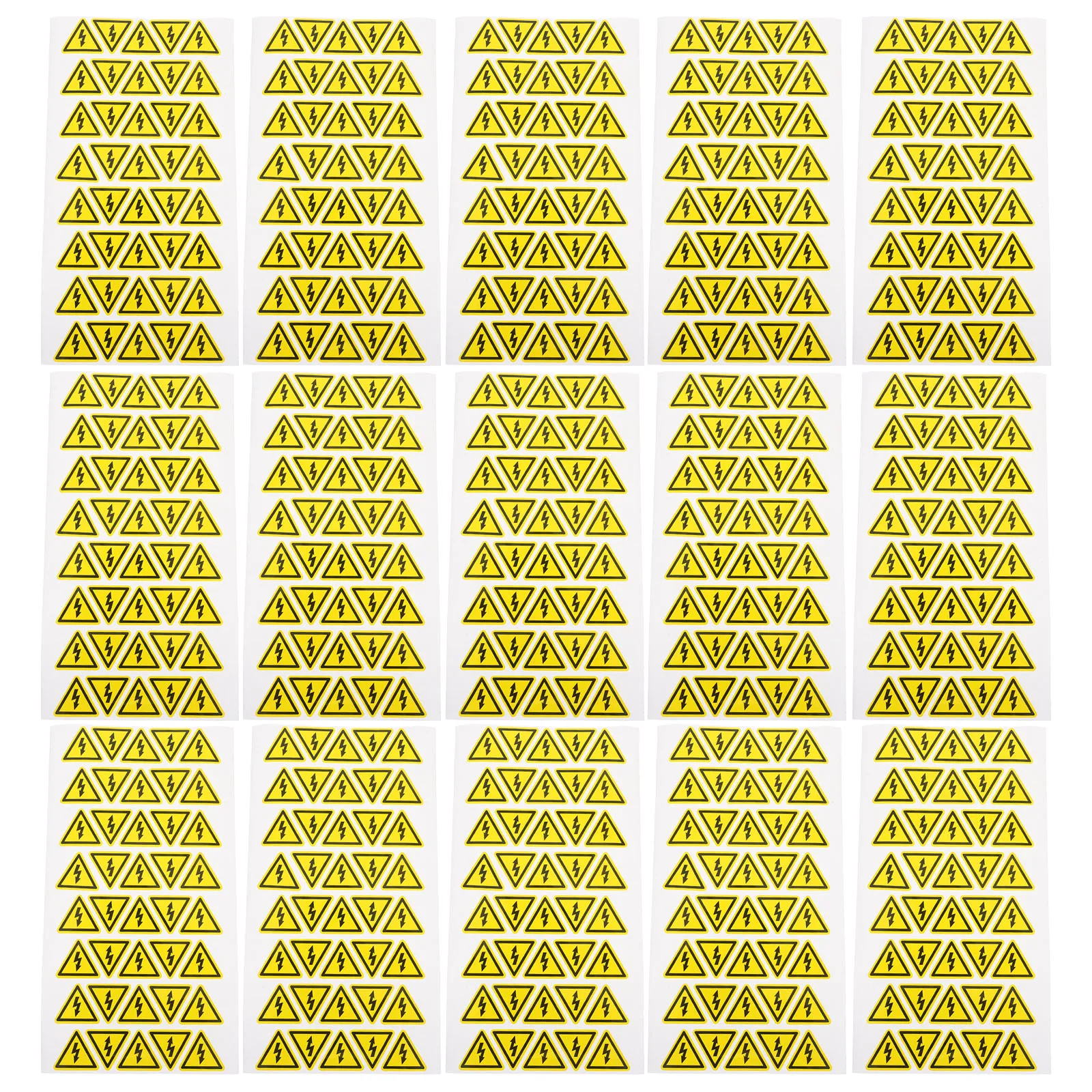 400pcs Yellow Triangle Electrical Warning Stickers Self Adhesive Risk Labels For Power Distribution Cabinets Waterproof Outdoor