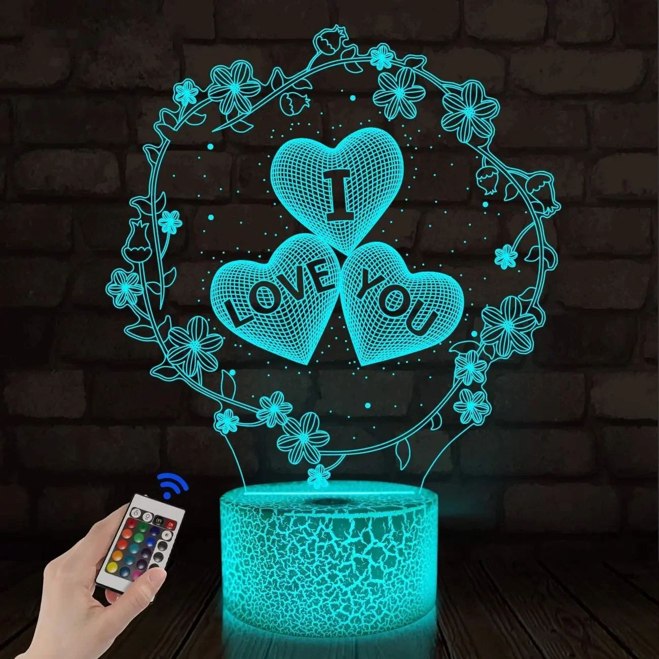 Night Light 3D LED Night Lamp Creative Table Bedside Lamp Romantic Heart Bear Light Valentine\'s Day Christmas Decor for Home