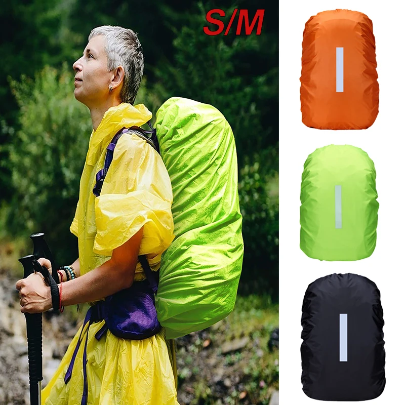 Waterproof Backpack Rain Cover Antislip Cross Buckle Strap Ultralight Compact Portable Backpack Cover with Reflective Strips