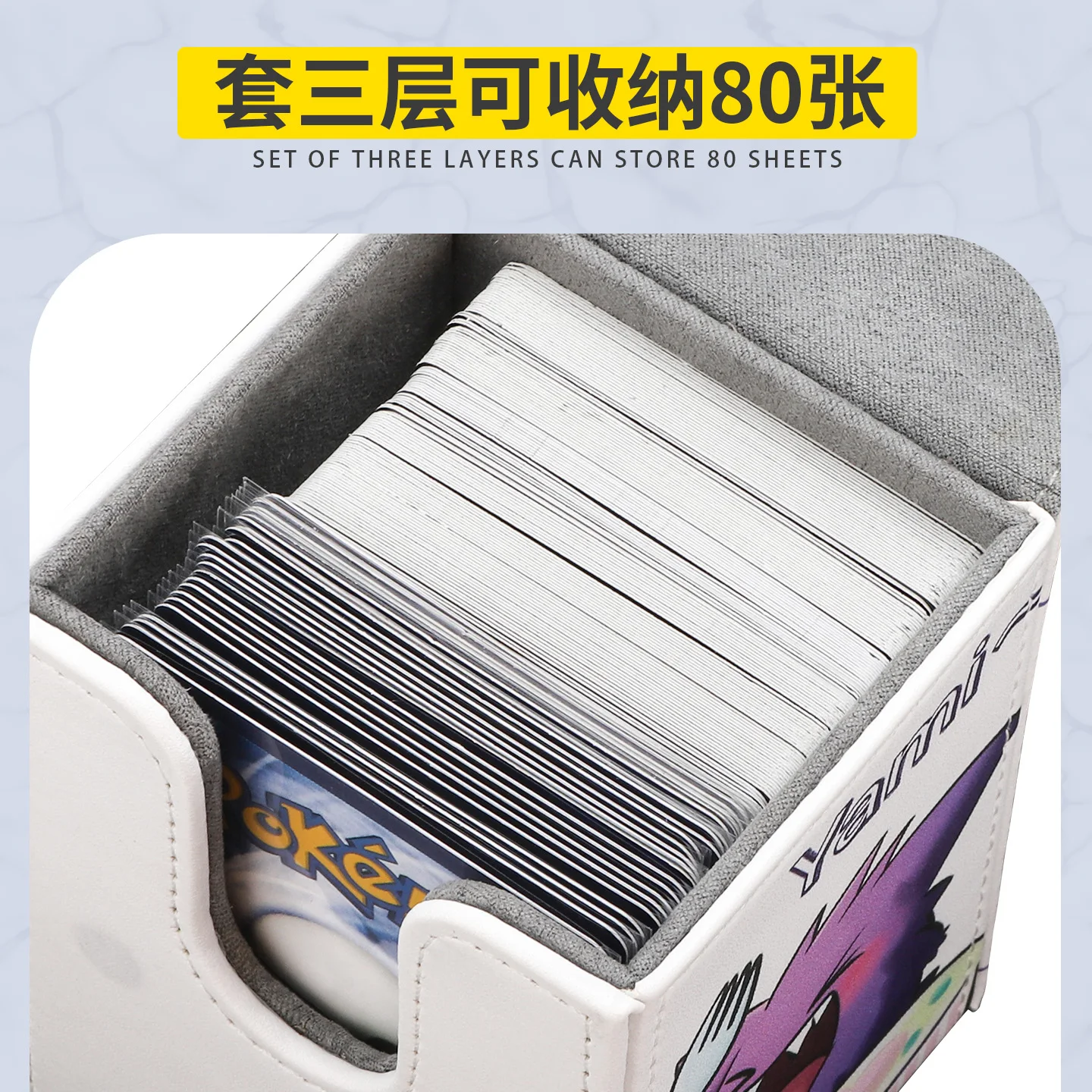 Anime PKM Cup Noodle Gengar Rocket Team Figure PTCG Deck Box