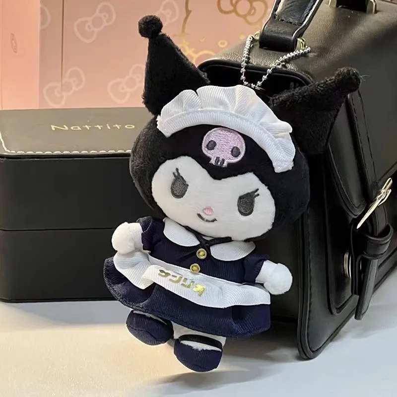 

Sanrio Kurome Maid Costume Pendant Kawaii Hello Kitty Plush Doll Cartoon Cute Doll Children's Toy Backpack Pendant Birthday Gift