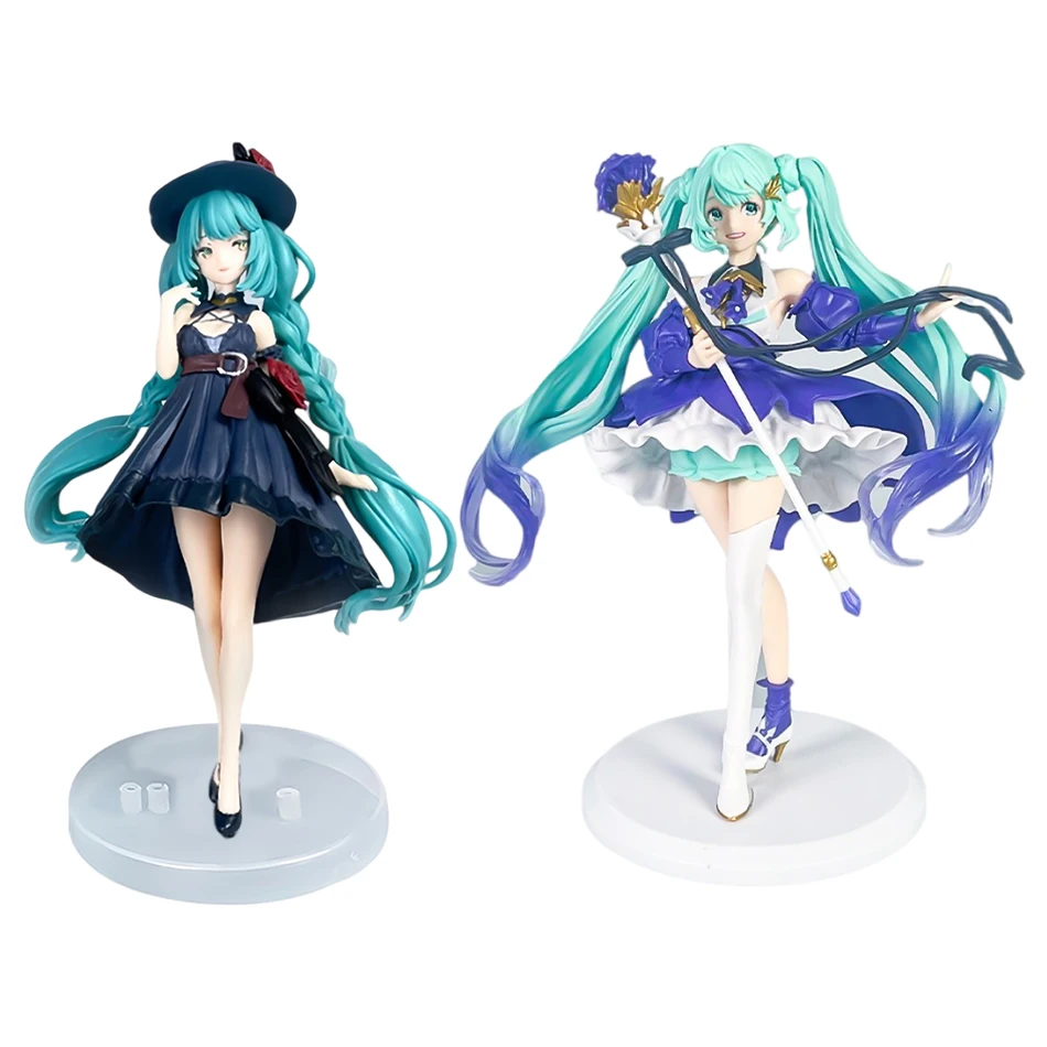 2 stücke 20-22 cmAnime Figur Hatsune Schöne Mädchen Nette Action Modell Pvc Spielzeug Sammlung Desktop Zubehör Geschenk ﻿