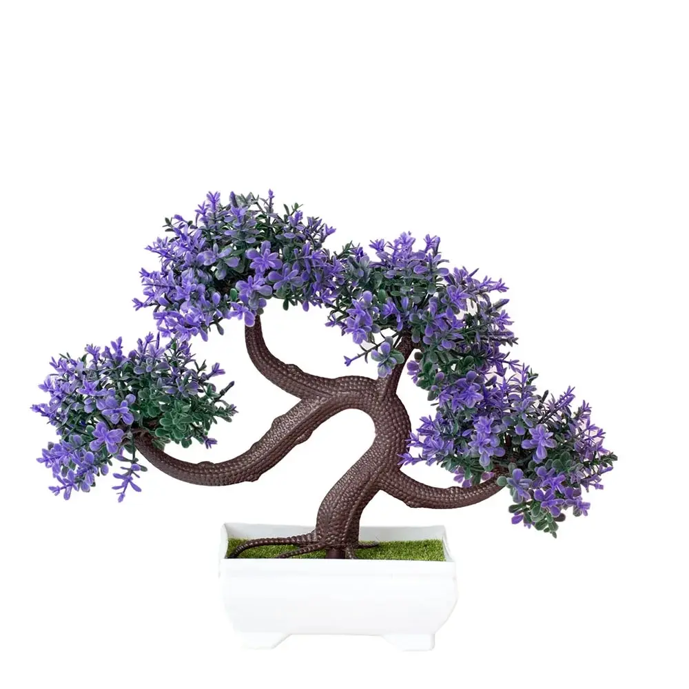 Artificial Plants Small Tree Pot Bonsai Fake Plant Flowers Potted Ornaments For Garden Hotel Room Table Office Decoration