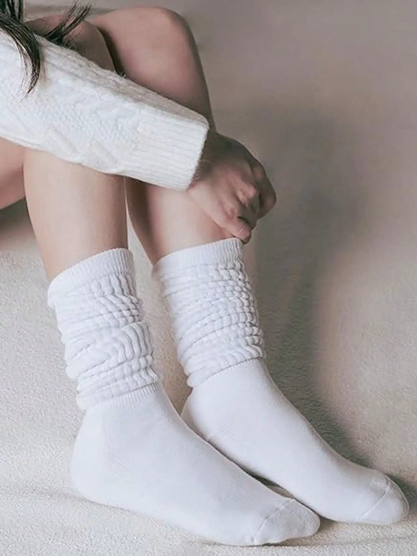4/8 Pairs Women's Slouch Knit Socks Women Scrunch Socks Women Scrunchie Socks women crew socks