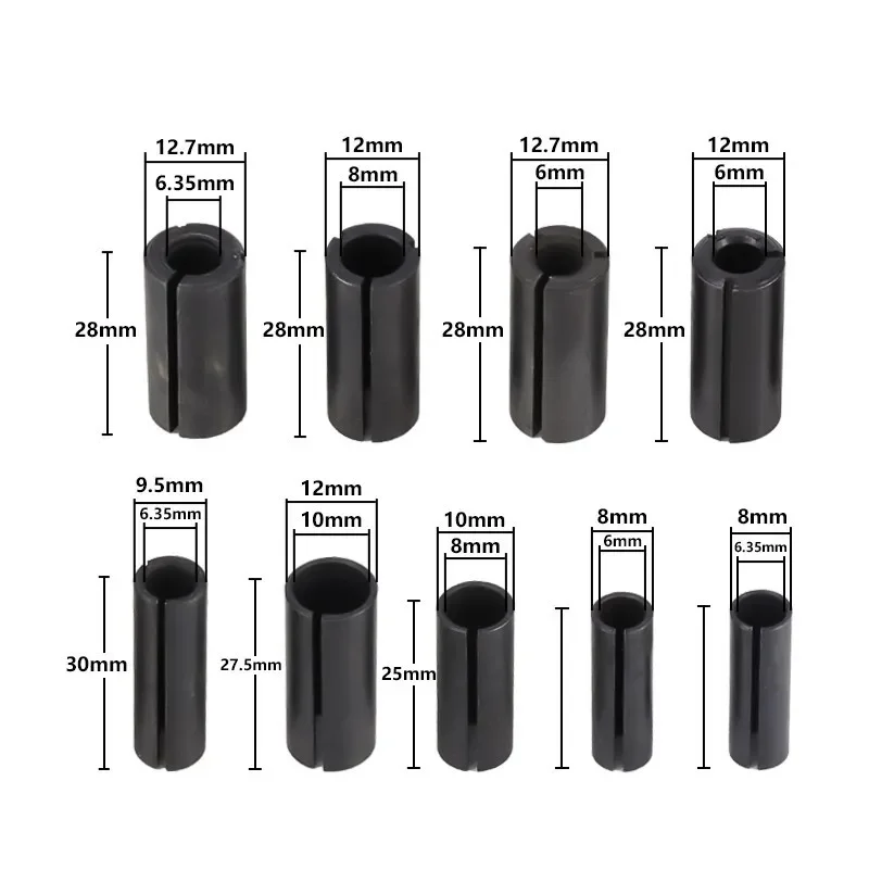 XCAN 1/9pcs Adapter Collet Shank CNC Router Tool Adapters Holder 8mm Change to 6mm/ 8-6.35/ 9.5-6.35/ 10-8/12-6 8 10/12.7-6 6.35