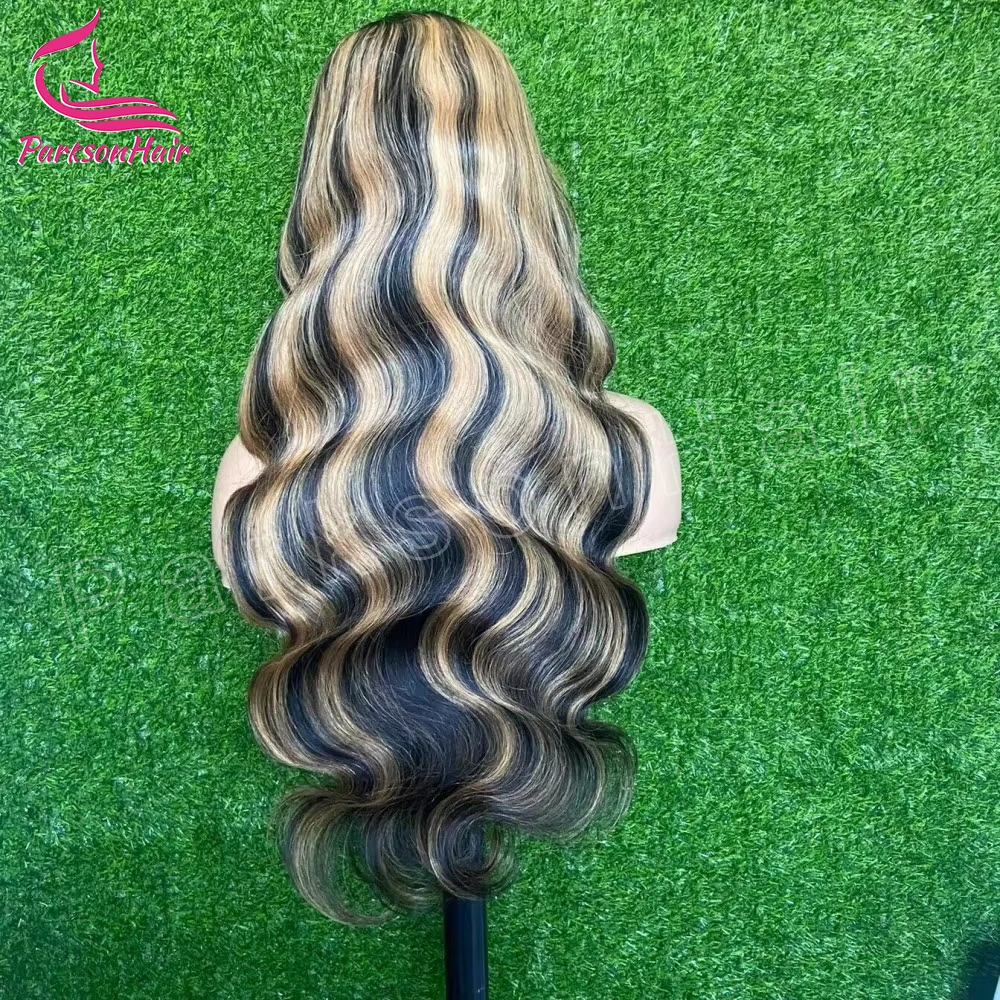 Blonde Highlight Wig 13x4 HD Transparent Lace Front Wig Body Wave Wig Colored Human Remy Hair Wigs For Black Women Parksonhair