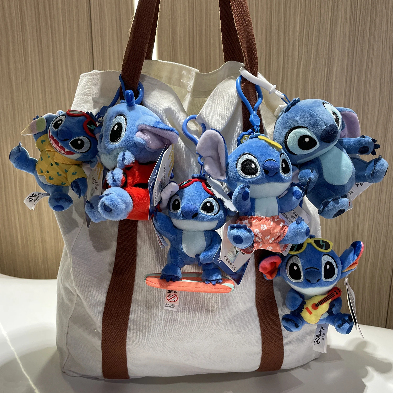 Disney Toy Story Stitch Chaveiro para Crianças, Boneca de pelúcia Kawaii Winnie Lotus, Anime recheado de desenhos animados, Brinquedos Pingente, Presente, original